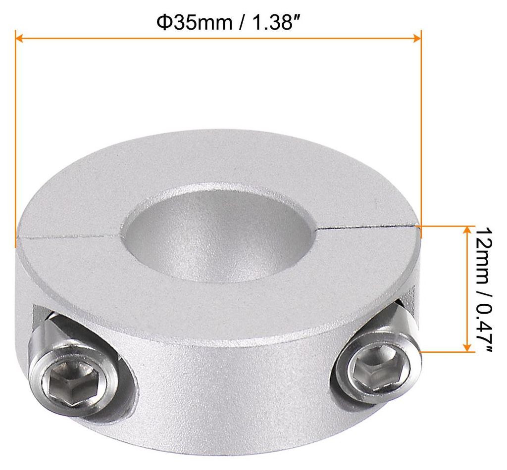 4Stk Geteilte Stellringe 16mm 35mm AD 12mm Breite Aluminiumlegierung Tiefenanschlagringe Klemm fš¹r Stopfen Positionshalter Zahnr?der Maschine Hi...