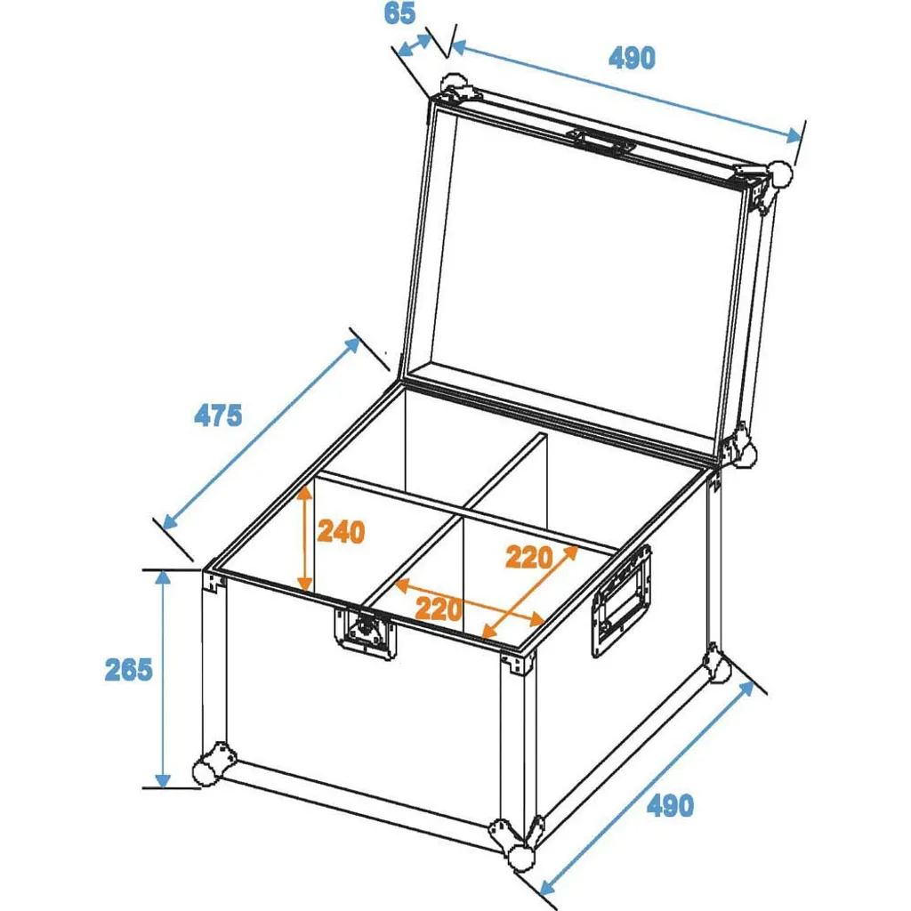 ROADINGER Flightcase EPS-56 pour 4 Projecteurs PAR-56 Short Noir - 6