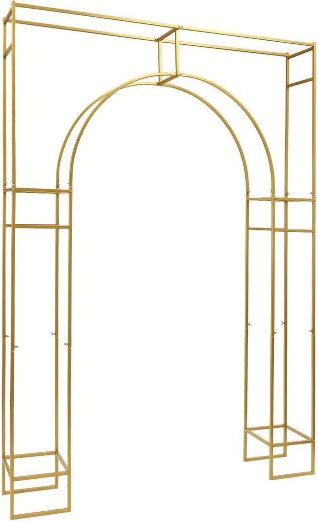 Hochzeitsbogen - Hintergrundständer - Quadratische Innenbogen-Form - Metall - 1,8 x 2,4 m - Freistehend - Gold