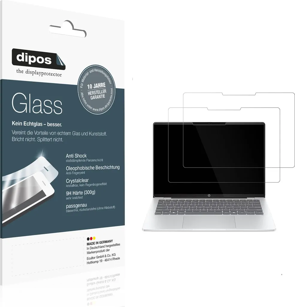 2x Pellicola Protettiva per HP OmniBook 5 14 Zoll Protezione Vetro Flessibile 9H dipos