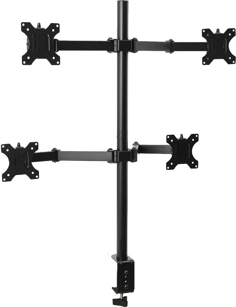 Support Écran LCD Quad réglable en hauteur avec Rotation 360 Degrés