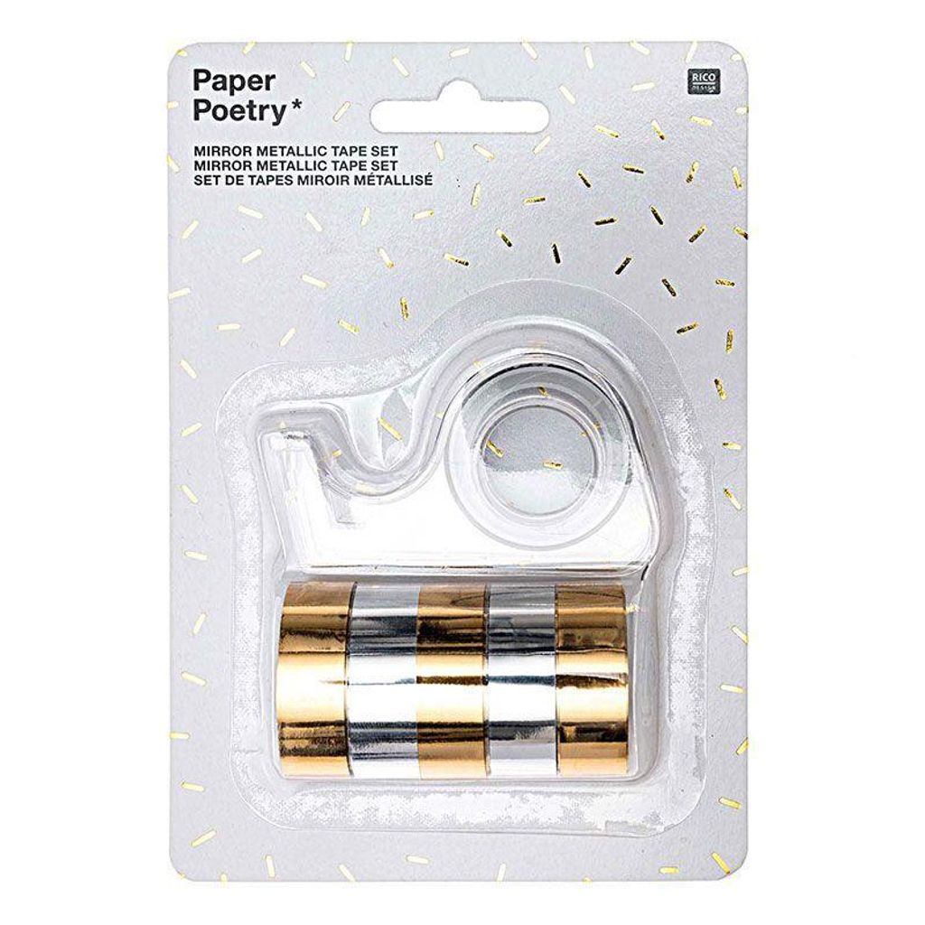 Mirror Metallic Tapeset, Gold/Silber