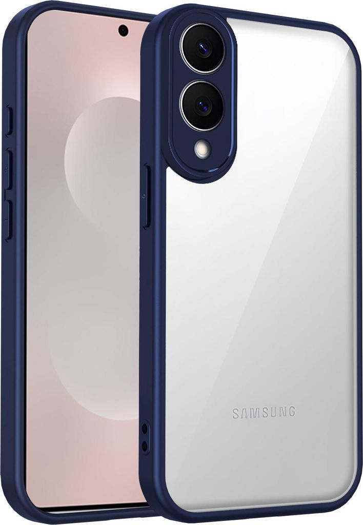 Hülle für Samsung Galaxy S25 Edge Transparente Rückseite TPU Bumper Stoßfest Handyhülle Blau