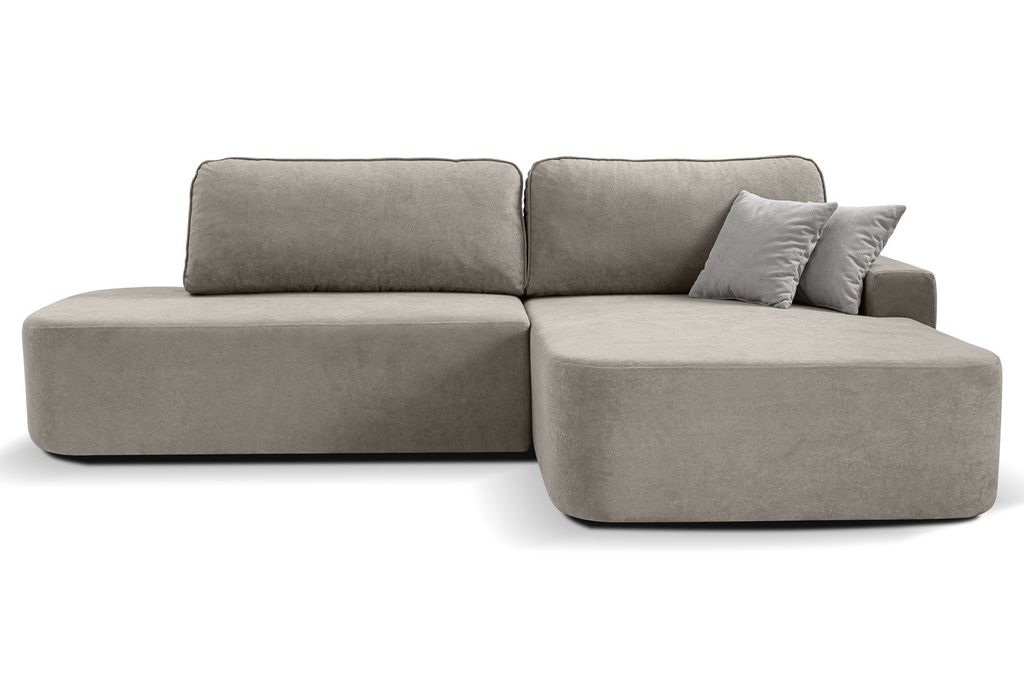 Ecksofa GAVI L-Form 270 cm – mit Schlaffunktion & Bettkasten, Beige, Eckseite rechts