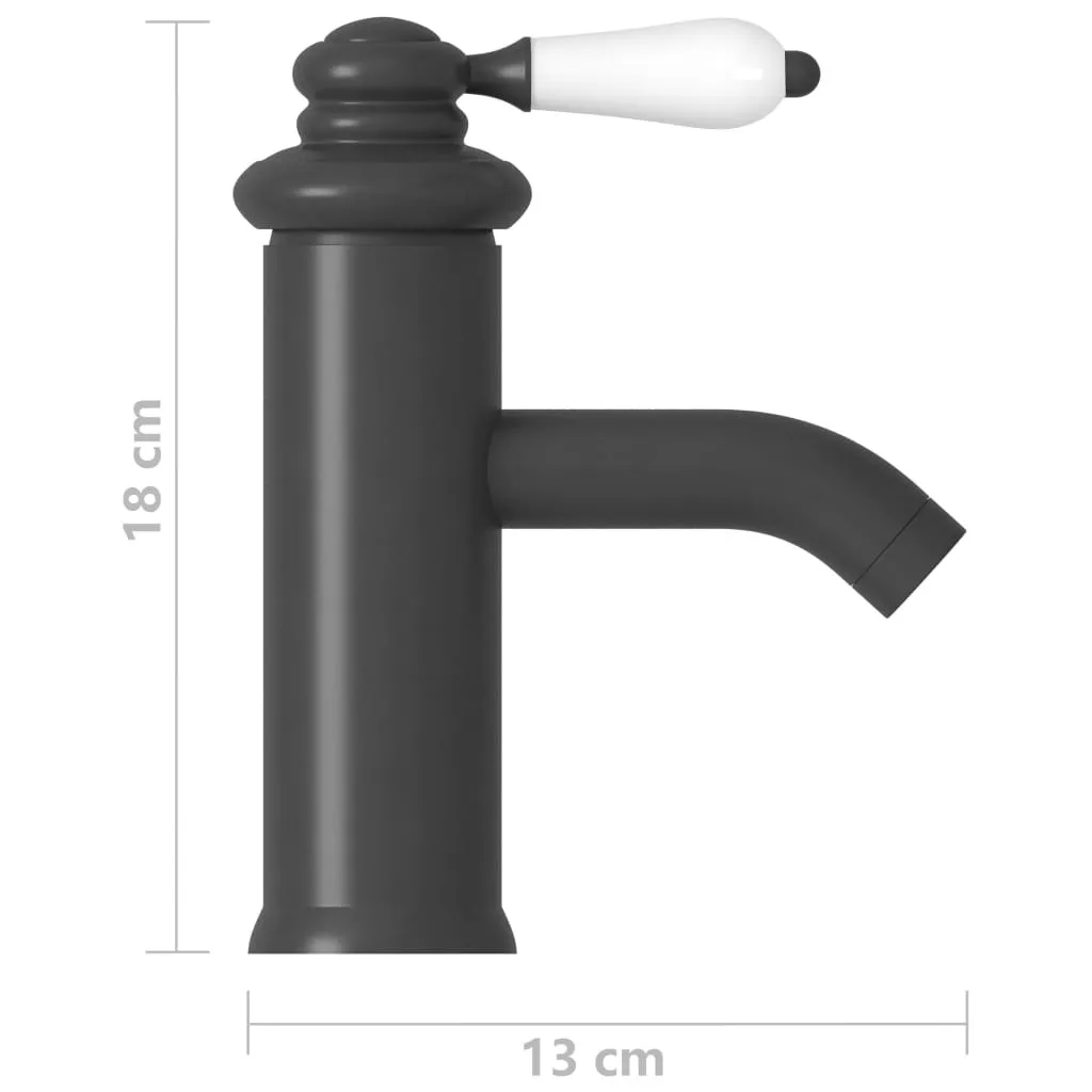 vidaXL Robinet de lavabo Gris 130x180 mm - Mitigeur de Salle de Bain