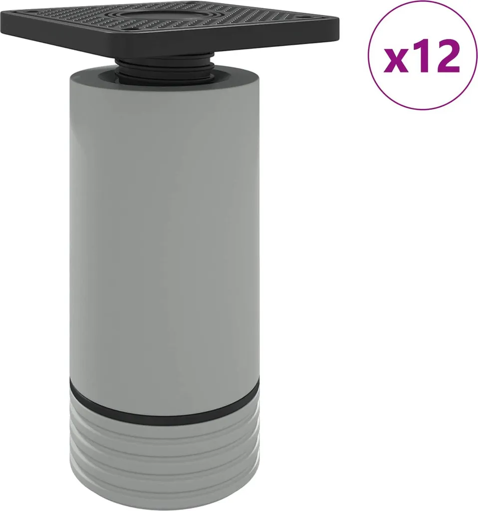 Supporti Regolabili per Mobili 12 Pezzi Bianchi 100mm | Fai-da-te vidaXL