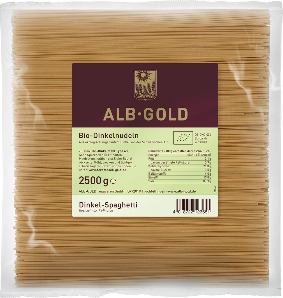 Dinkel Spaghetti Ohne Ei 2500g Produktbild 