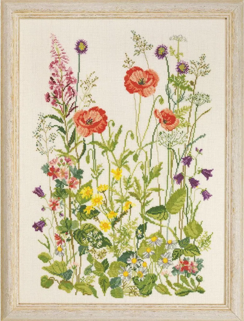 Permin ricamo a punto croce "Papaveri", schema contato, 33x45cm, 90-2315