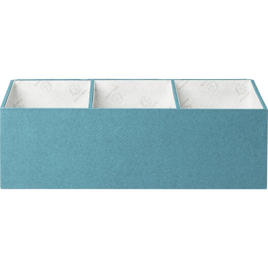 Exacompta 68603E Schreibtisch-Organizer, 4 Fächer, 11,5x27,7x14,7 cm, Office by me - Blaugrün