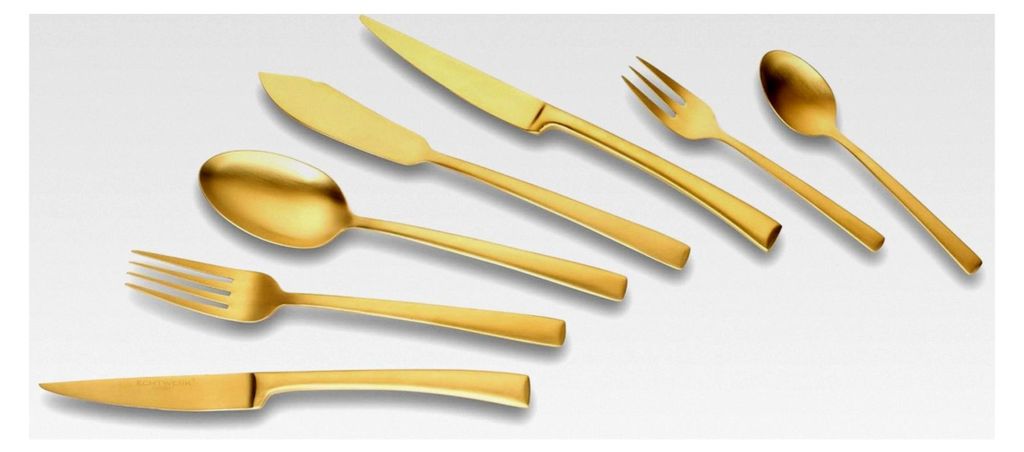Tafelbesteck Avelino, Gold Edition, 42-teilig, Essbesteck für bis zu 6 Personen, Edelstahl 18/10, mattiert, Besteckset für festliche Tafeln, inkl...