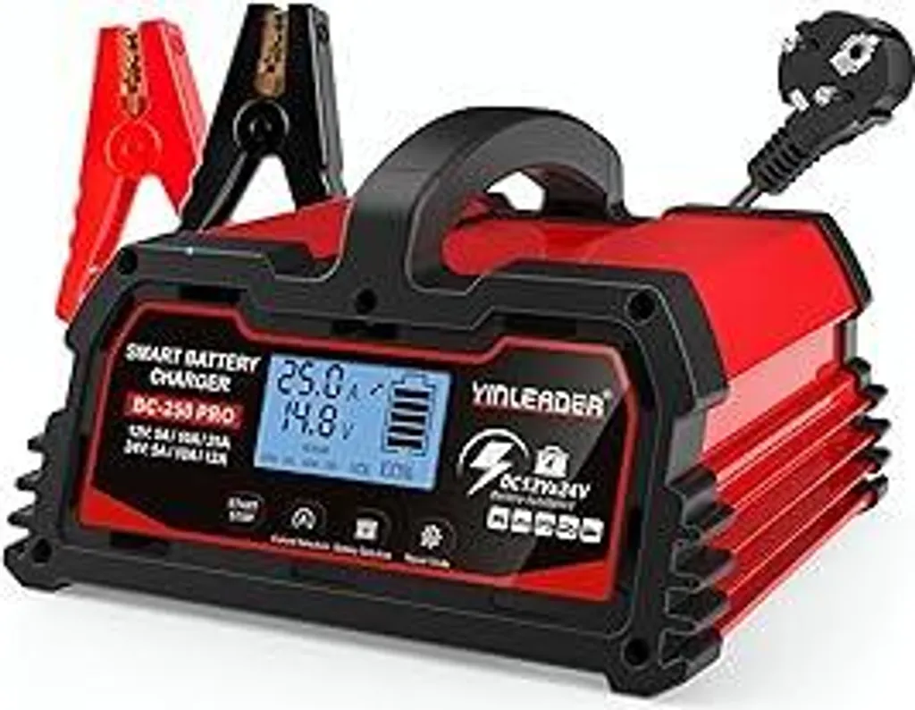 Recupero Batteria Auto 25A: Caricatore Intelligente 12V/24V LCD