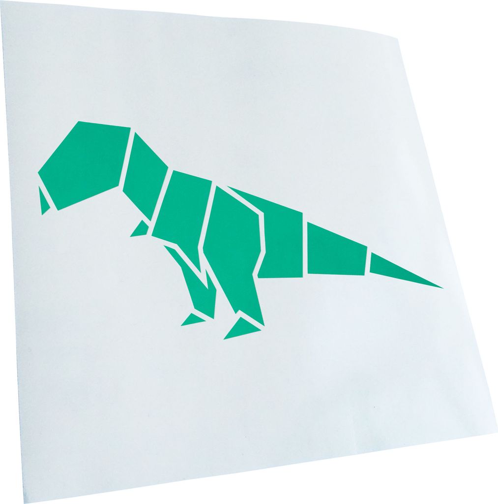 Kiwistar - Autoaufkleber - Papierfalten Tyrannosaurus - Türkis - 40x21cm - Aufkleber für Auto, Laptop, Fahrrad, LKW, Motorrad mehrfarbig JDM Deca...