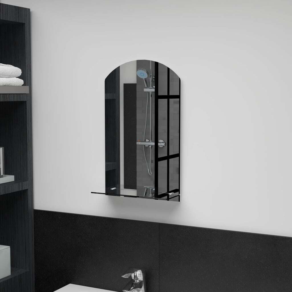 The Living Store Wandspiegel mit Regal 30×50 cm Hartglas