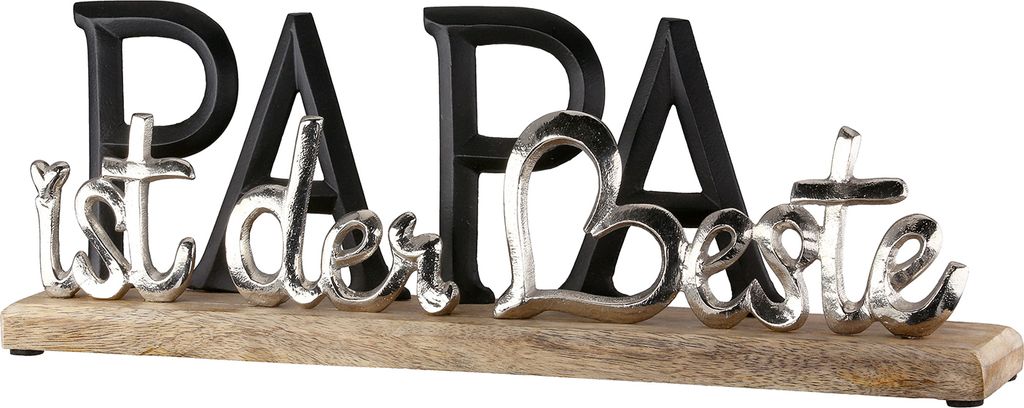 Gilde Schriftzug, "PAPA ist der Beste", Aluminium, Produktbild 