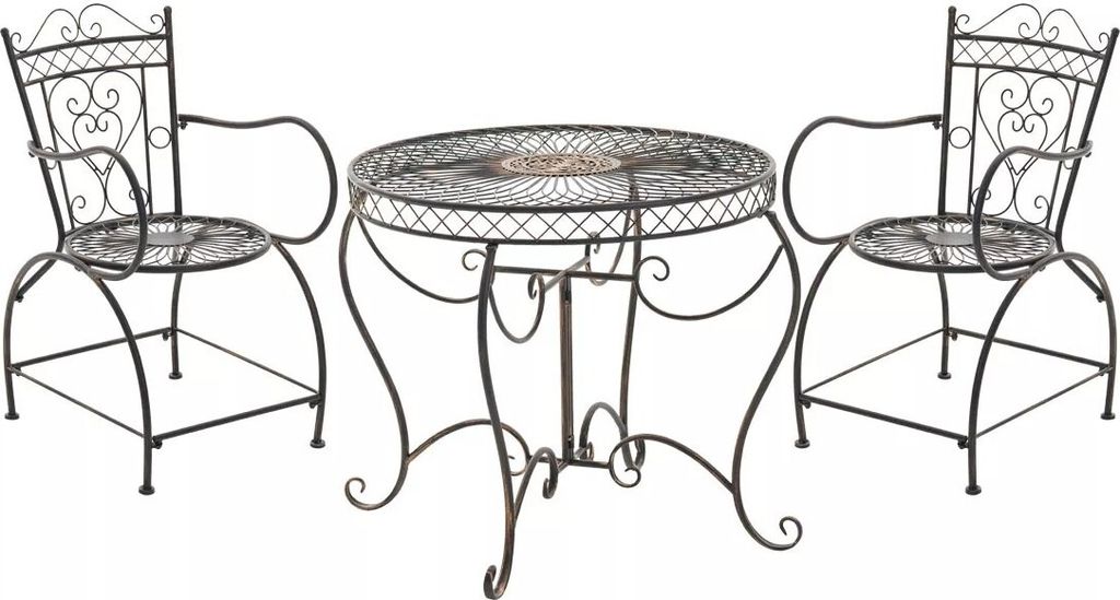 In And OutdoorMatch Gartenmöbel-Set Jedidiah - Für draußen - Gartentisch mit Gartenstühlen - 2 Personen - Gartenset