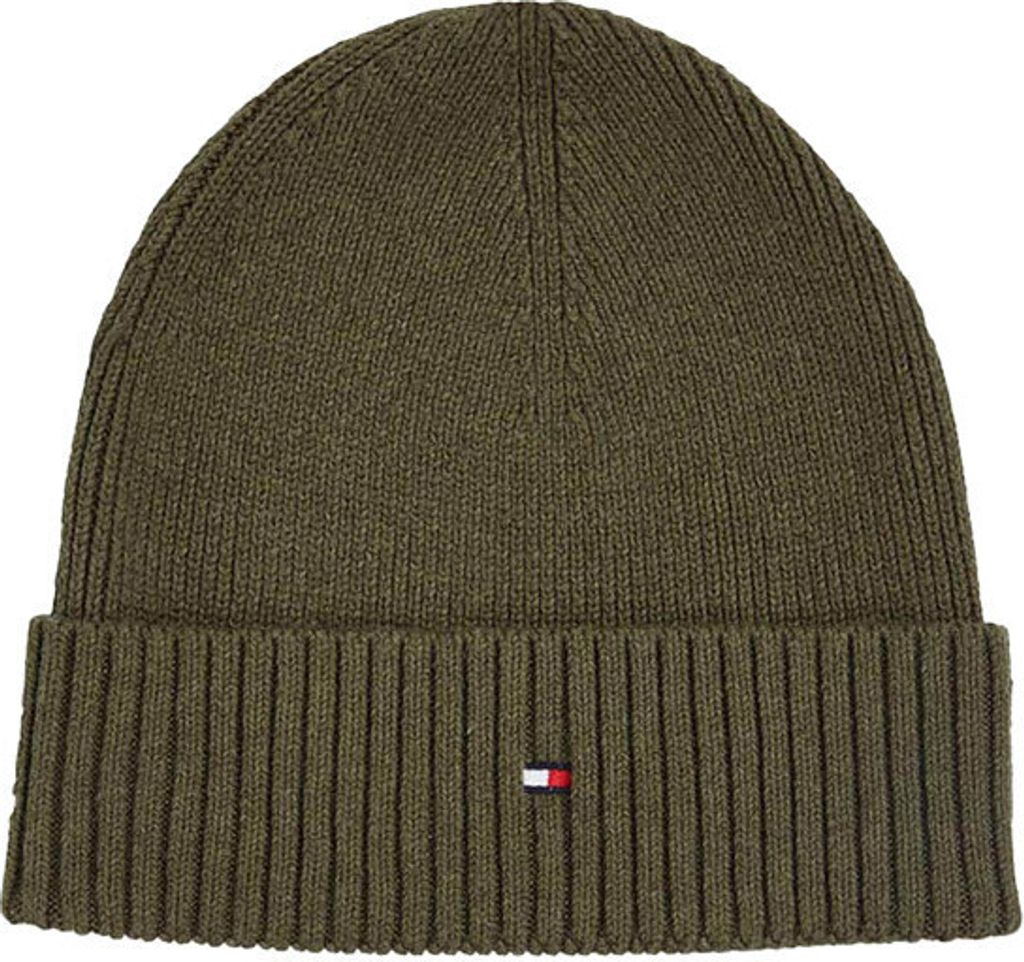 TOMMY HILFIGER Mütze mit Umschlag aus Baumwollmischung Artikel AM0AM10337 ESSENTIAL FLAG BEANIE, UNICA - ONE SIZE, Cotone 95%,Cashmere 5%