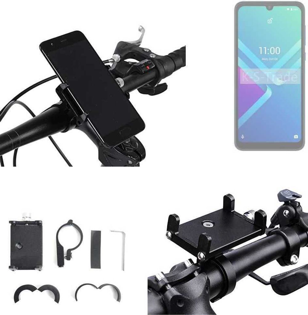 K-S-Trade Handyhalterung für das Fahrrad kompatibel mit Wiko Y82 Halter Lenkstange Fahrradhalterung Motorrad Bike Mount Befestigung Smartphone Handy