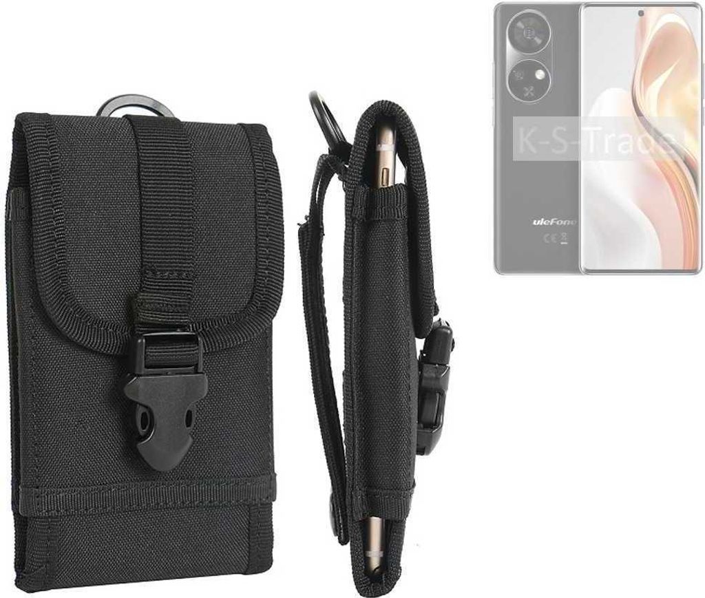 K-S-Trade Holster Handy Hülle kompatibel mit Ulefone Note 17 Pro Holster Handytasche Gürtel Tasche Schutz Hülle Robust Outdoor schwarz
