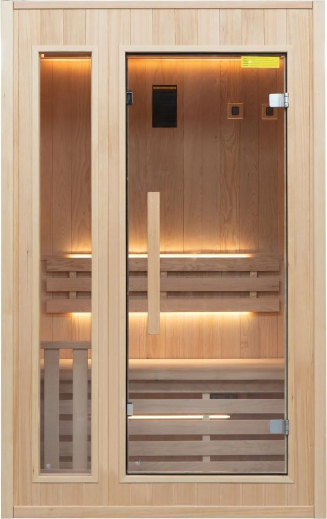 Sauna Vapeur ZEN - 2 places - 120 x 110 x 190 cm - Bois Épicéa 100% Canadien - Pack complet - 3,5 kW / 230V / 415V - 50Hz - - Komplettpaket 3,5kW