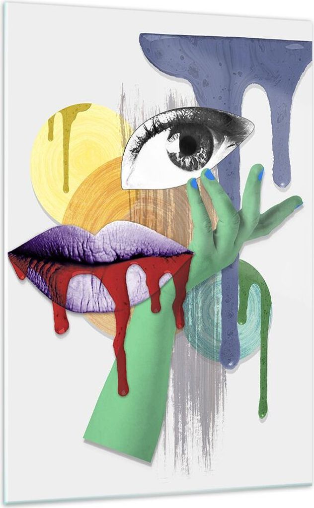 Bilder auf glas - Einteilig - Abstraktion modern - 70x100cm - Glasbilder - Wandbilder - Bilder - zum Aufhängen bereit - Wanddekoration aus Glas - ...