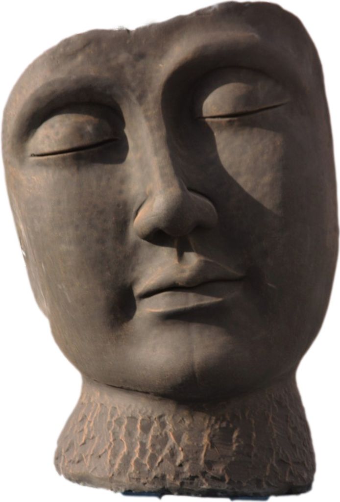 Schönes Gesicht aus Steinguss perfekt für den Garten die Terrasse oder den Vorgarten ist Frostfest Witterungsbeständig und Neu 52cm H, JA-024