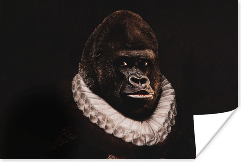MuchoWow® Poster Gemälde - Gorilla - Alte Meister 120x80 cm Produktbild 