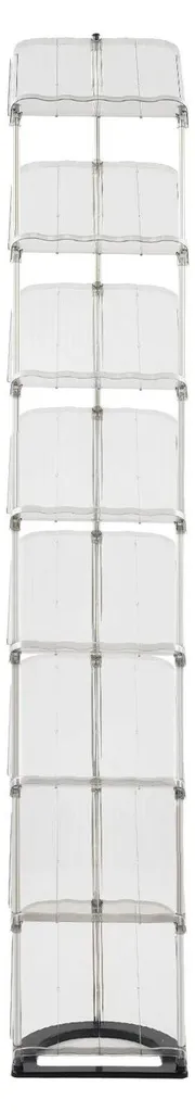 Étagère à chaussures verticale 8 niveaux en PET gris transparent 80cm