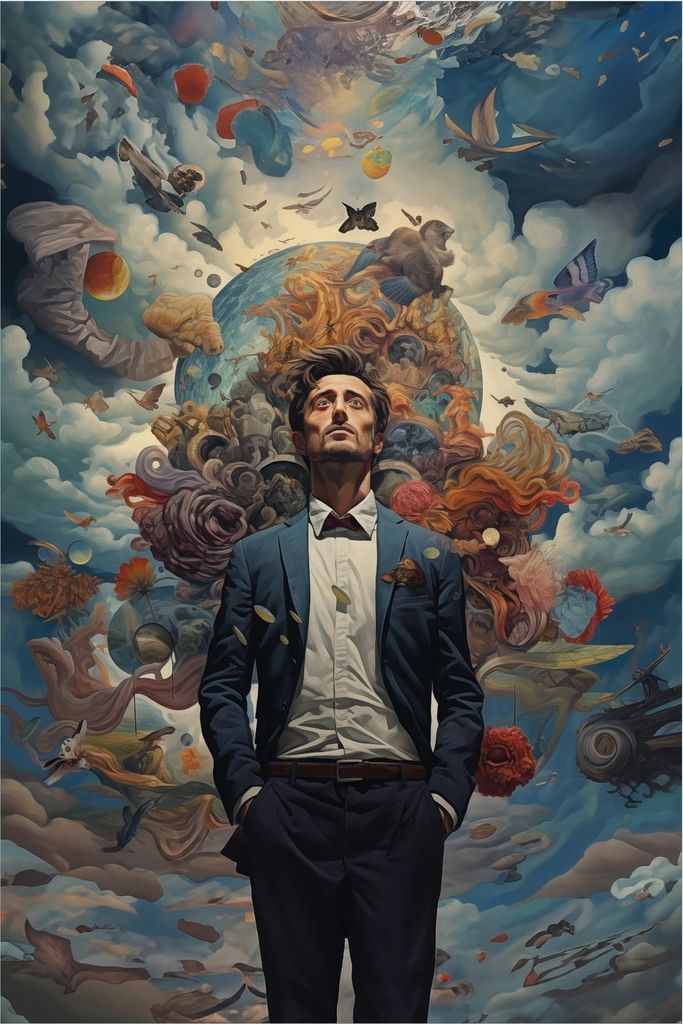 Wallario Poster - Gedankenuniversum, Kunstdruck Größe: 100 x 150 cm