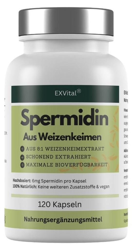 Spermidin Kapseln, 6mg Spermidin pro Kapsel, 120 Kapseln Produktbild 