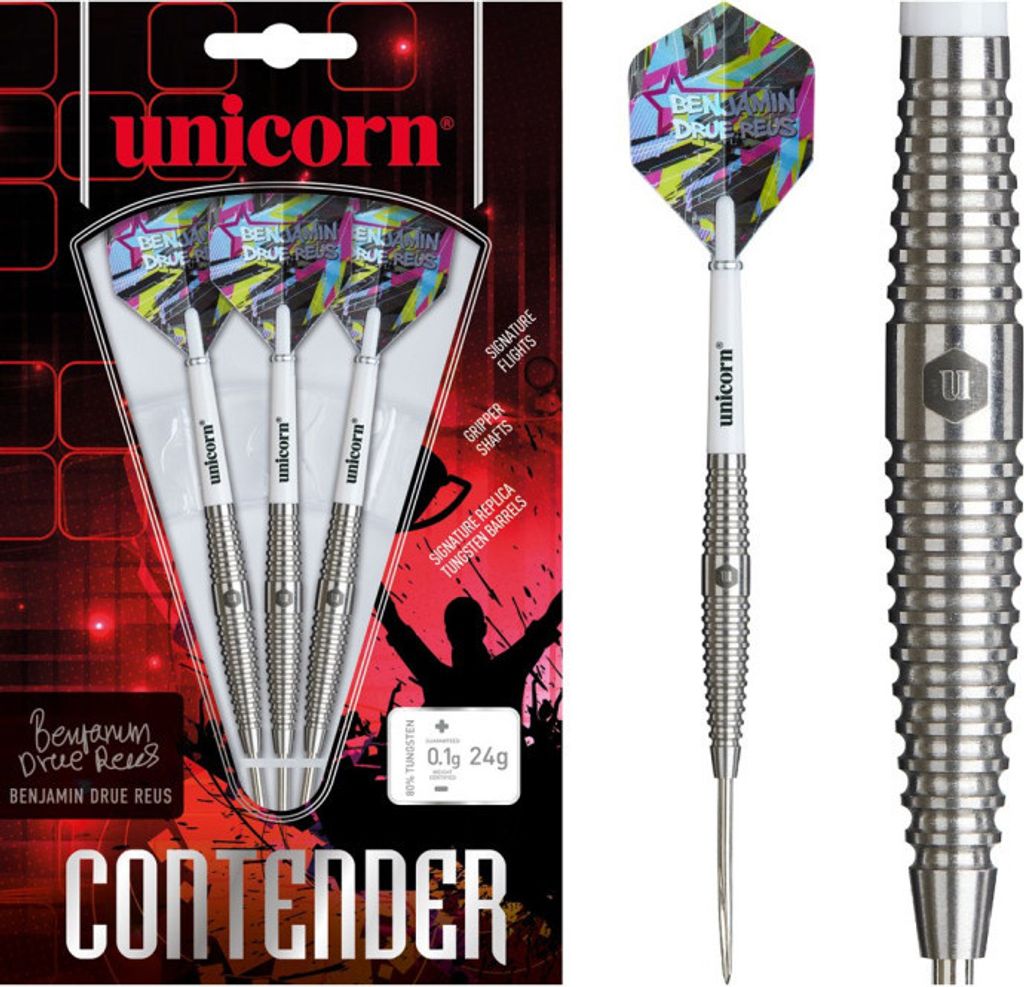 Unicorn Contender Benjamin Drue Reus 25g Steel Tip 80% Tungsten - 24g -- 1 Satz
