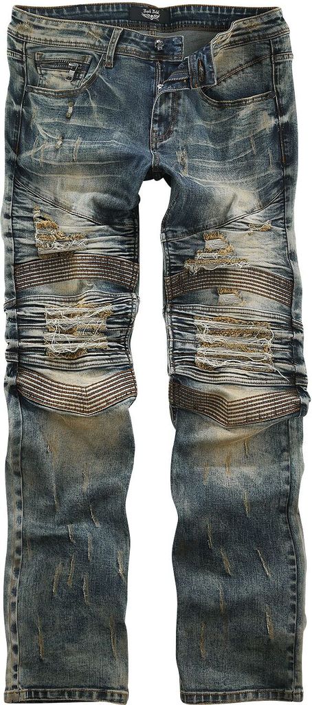 Rock Rebel by EMP Herren blaue Biker-Jeans mit individueller Waschung W32L32