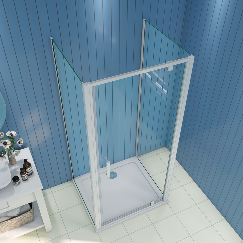 U-Duschkabine Nischentür 80x76x80cm (Seitenwand:80cm) Schwingtür Duschkabine Duschabtrennung Dusche