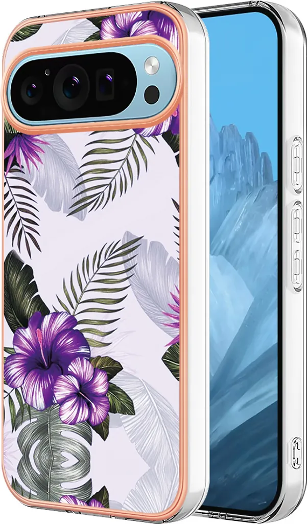 Custodia Protettiva Pixel 9 Pro TPU Shockproof Purple Pattern