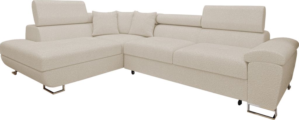 MIRJAN24 Ecksofa Cotere Premium mit Schlaffunktion und Bettkasten, Sofa vom Hersteller (Farbe: Abriamo 03, Seite: Links)