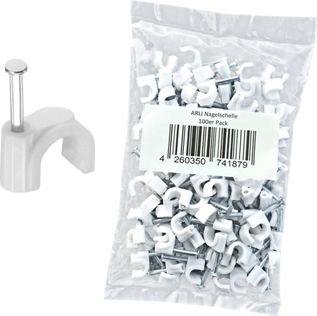 100x ARLI Nagelschelle 12 mm weiß