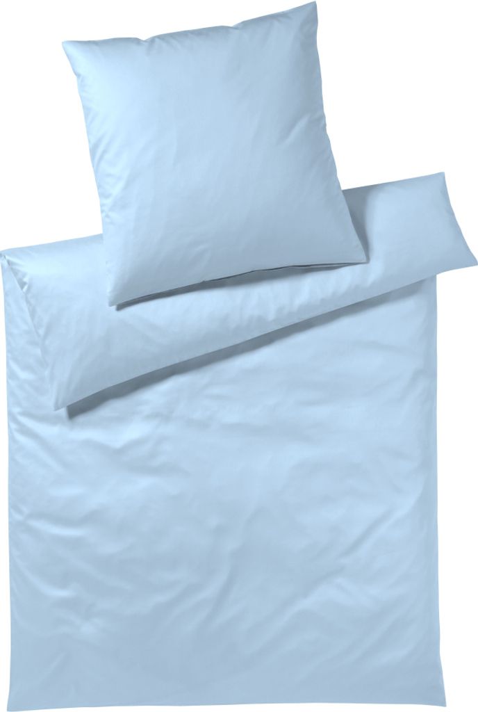 elegante Mako-Jersey Bettwäsche-Set Solid Jersey Farbe Bleu Größe 155x220+40x80
