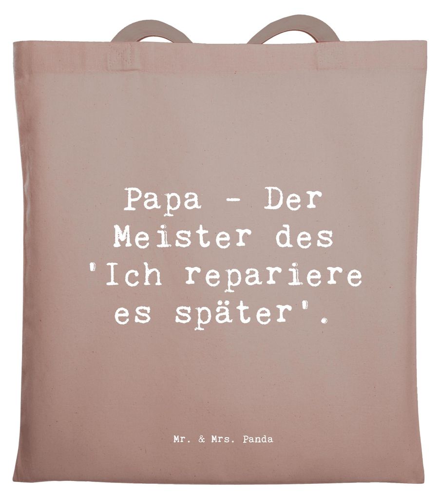 Mr. & Mrs. Panda Tote Bag Spruch Papa Meister - Braun Produktbild 