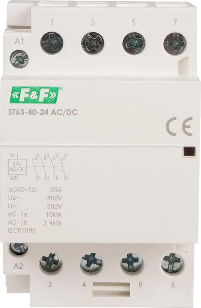 Contacteur 63A 4NO Bobine 24V DC - Haute Puissance pour Tableau Électrique