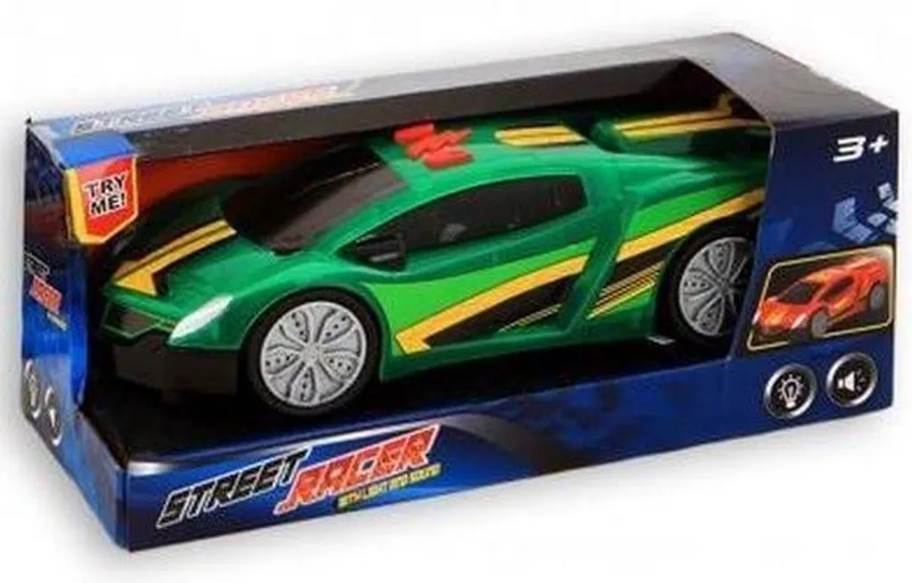Voiture de course verte Toi-toys : effets spéciaux sons et lumières