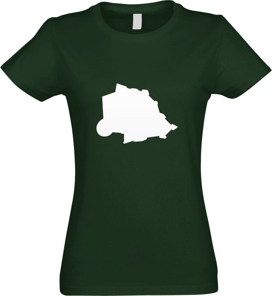 Kiwistar - T-Shirt tailliert - Damen - flaschengrün - Vatikanstadt Umriss Kontur - mit Motiv Bedruckt - Funshirt Design - Sport - Freizeit - Damen...