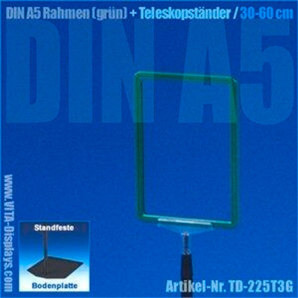 A5 Rahmen (grün) + Teleskopständer 30-60cm