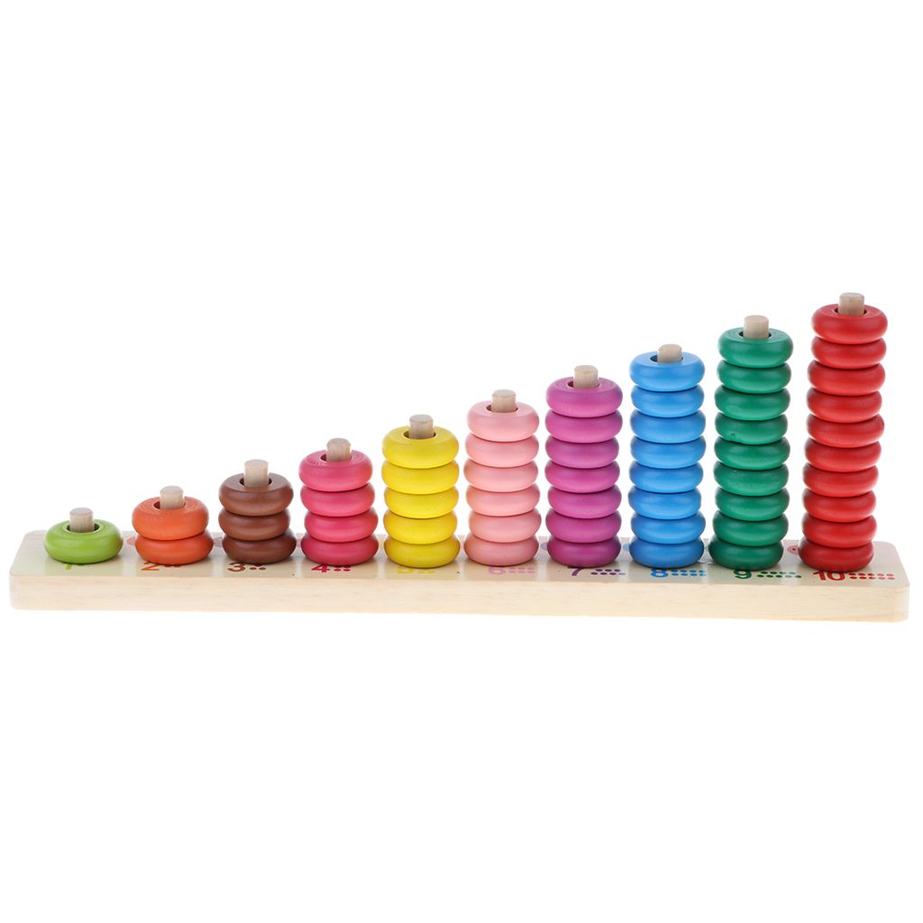 die Rahmen Regenbogen Ring Kinderblockspielzeug Hölzerne Mathematik Zahl 