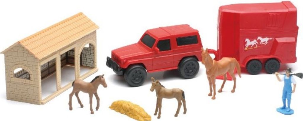 Farm-Box mit einer Figur; einem 4x4; einem Van; Pferden und Zubehör, NEW04005C, Maßstab, NEWRAY