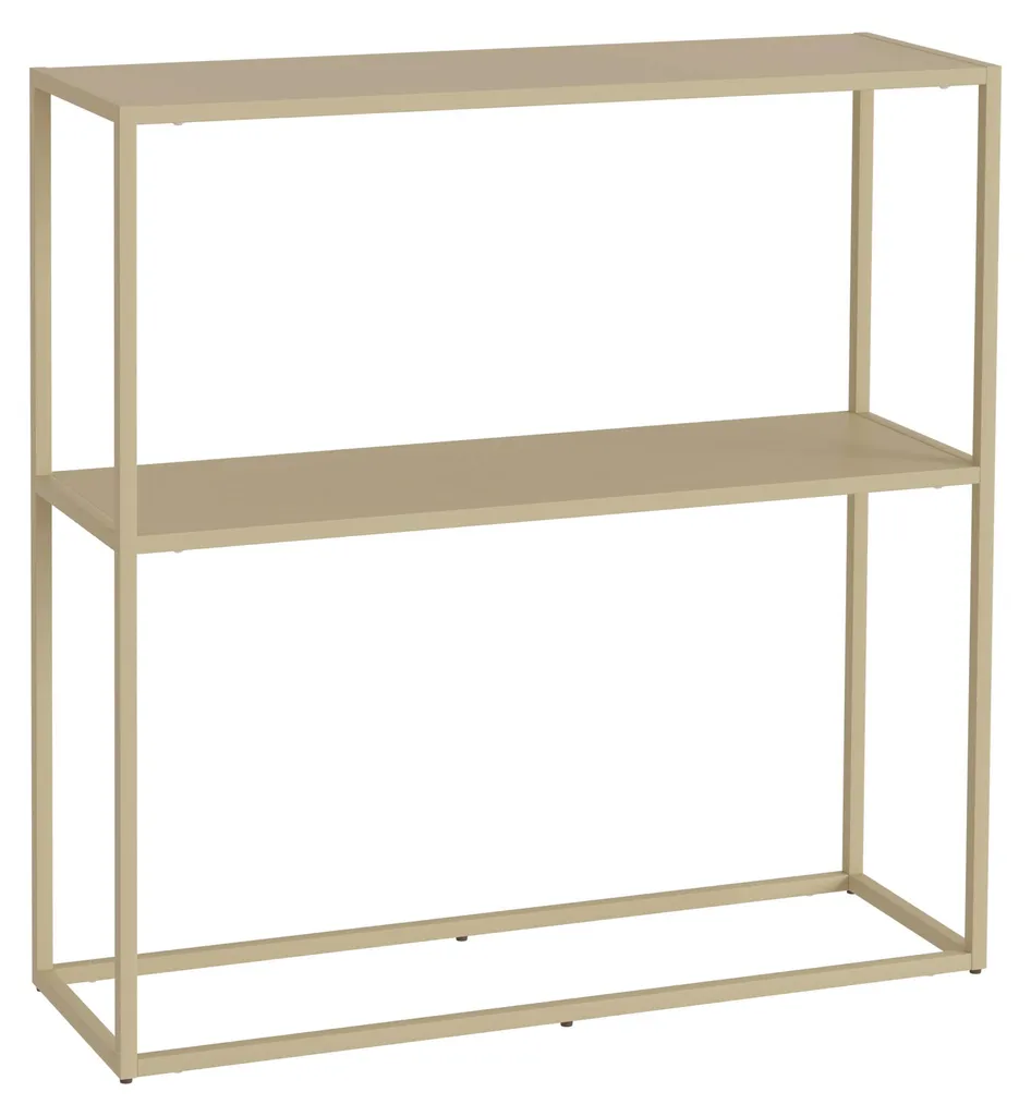 Table console pour couloir étroit Strömstad, meuble d'appoint camel - 2