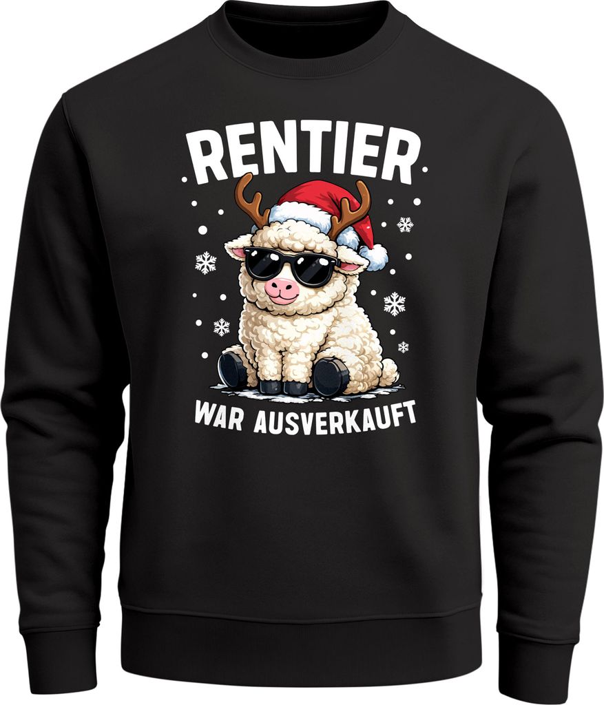 Sweatshirt Herren Weihnachtspullover Rentier Spruch Lustig Schaf Aufdruck Weihnachtsoutfit Männer Moonworks