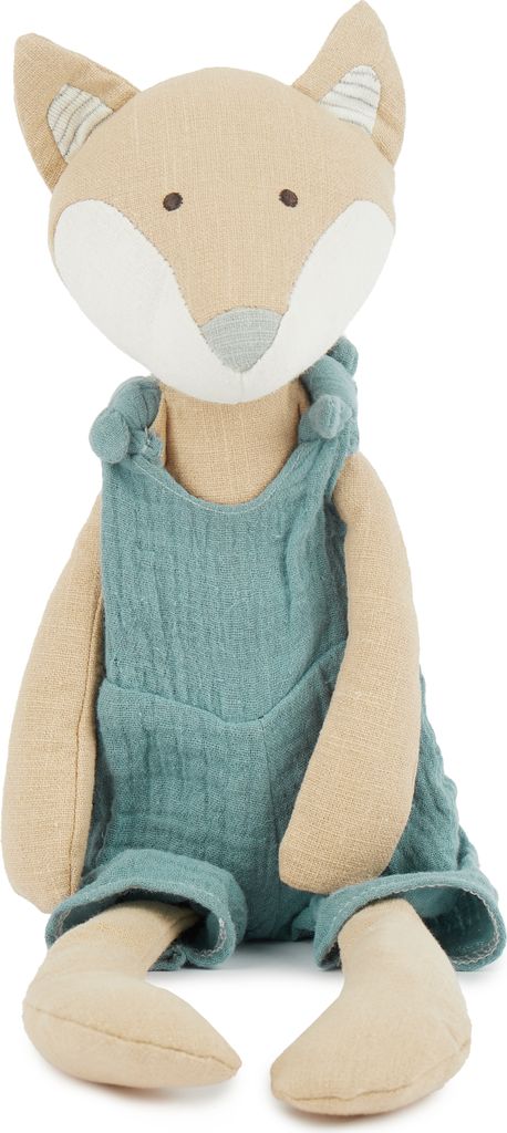 Bieco Kuscheltier Fuchs aus Baumwolle | Kuscheltier Musselin & Leinen Kuscheltier lange Beine | Baby Kuscheltier Fuchs Kuscheltier Baby Junge & Mä...