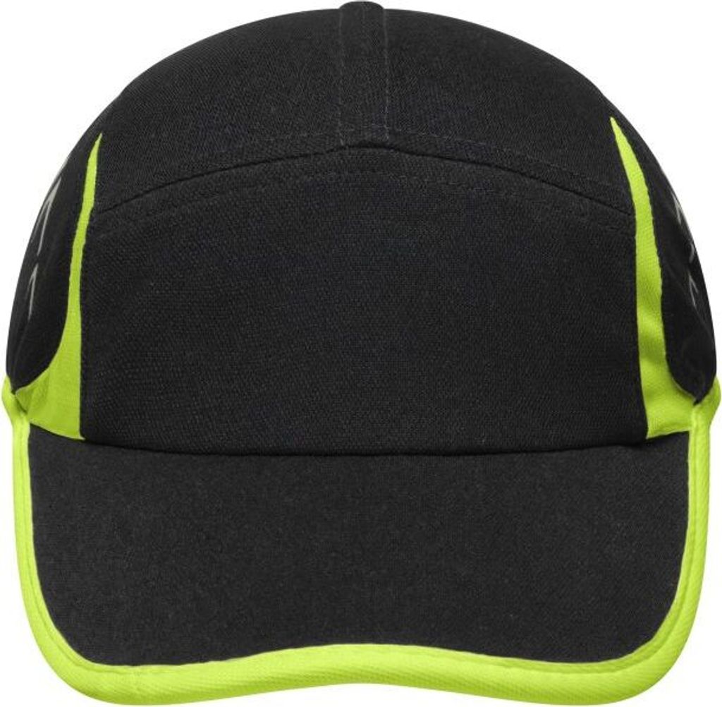 Running 4 Panel Cap Stirnanliegende 4 Panel Cap black/neon-yellow, Gr. one size