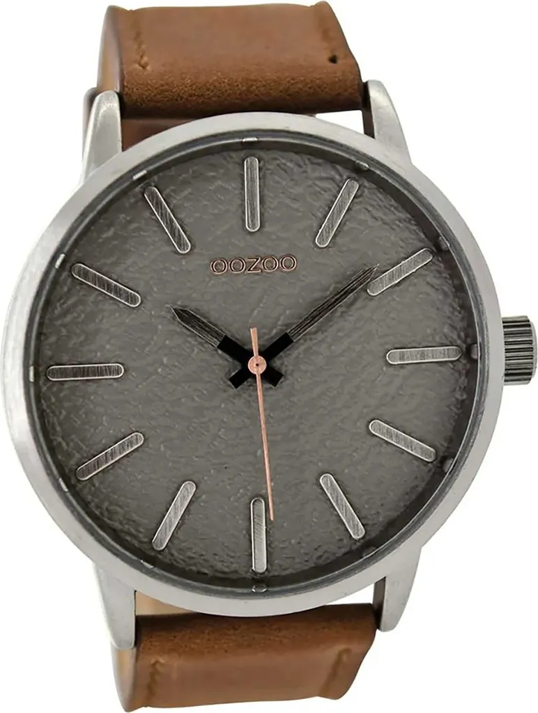 Oozoo Orologio Uomo Pelle Marrone C9025 | Classico Analogico Quarzo XL