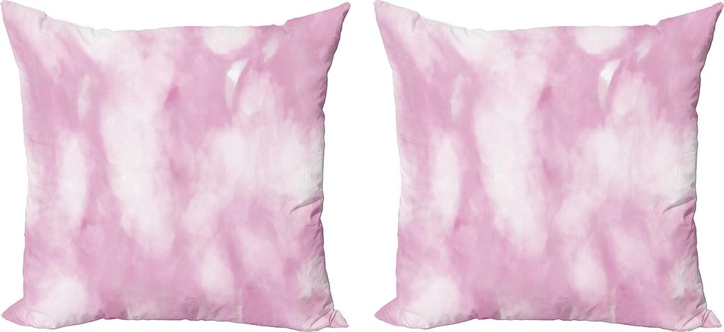 ABAKUHAUS Kunst Abstract Kissenbezug Set (2Stück), Monochrome und Pinkish mit Dreamy Rauch Blick Artwork Muster, 40 x 40 cm, Grau Pink Baby Pink