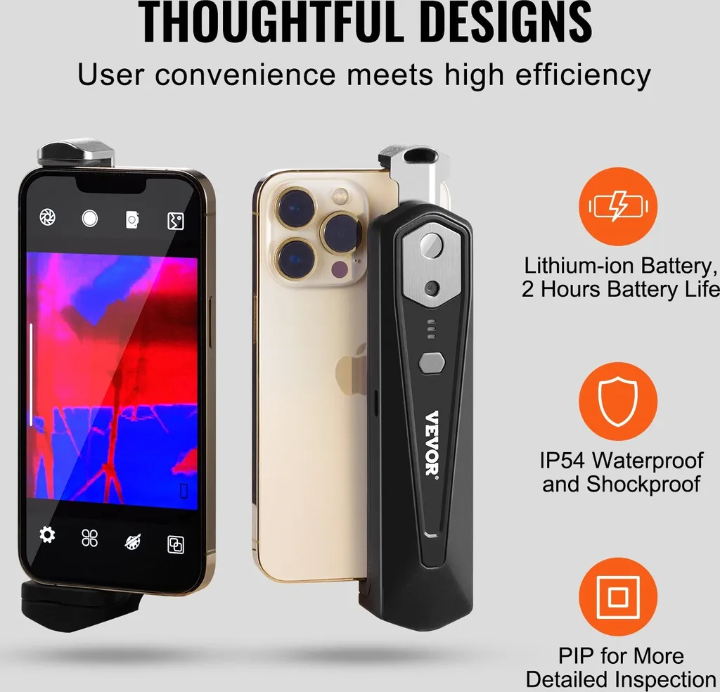 Caméra thermique haute résolution 256x192 pixels WLAN pour iOS et Android